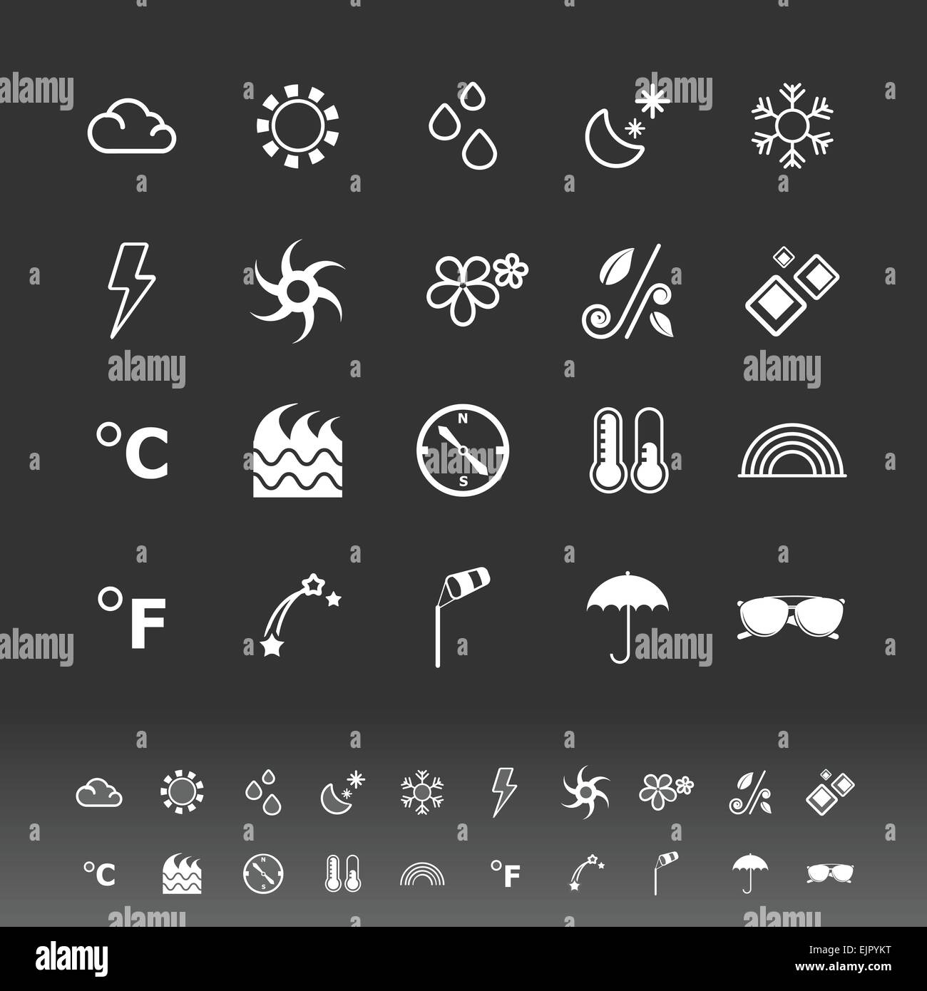 Weather icons on gray background, stock vector Stock Vector Image & Art ...