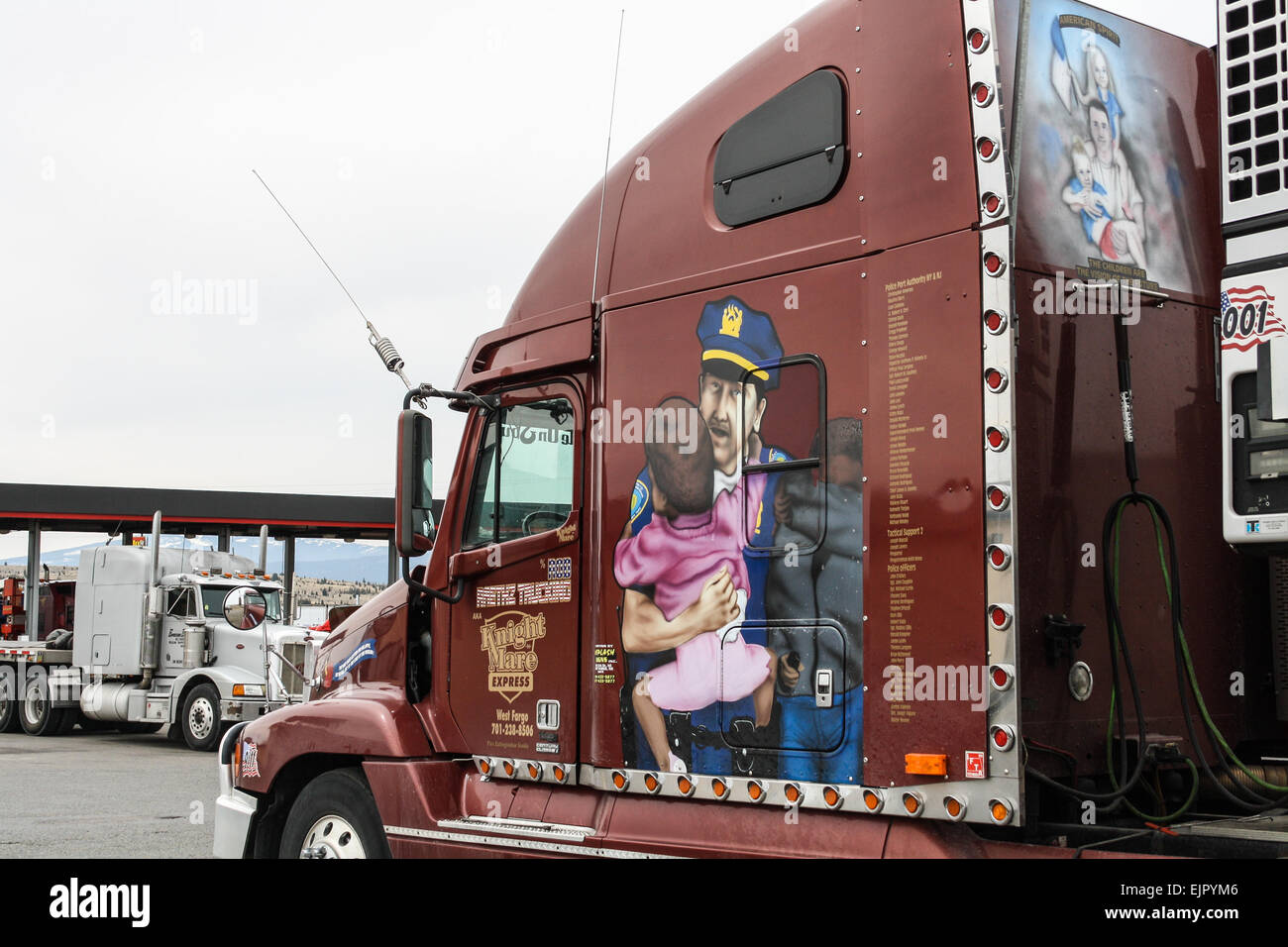 The Rolling Memorial semitrailer truck intended to honor the victims
