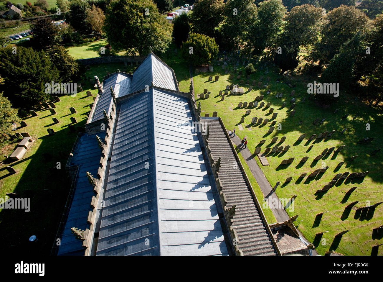 Lead roof on a church Stock Photo
