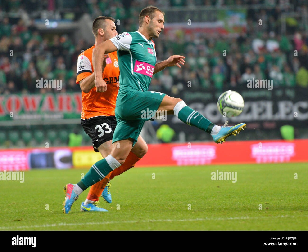 WROCLAW, POLAND - OCTOBER 4:  Marco Paixao during match Polish Polish Premier League between WKS Slask Wroclaw and KGHM Zaglebie Stock Photo