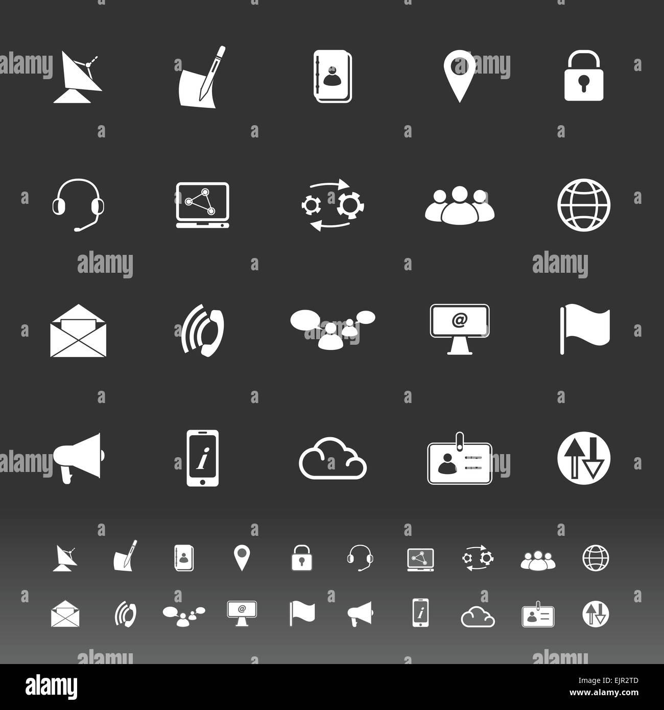 Communication icons on gray background, stock vector Stock Vector Image ...
