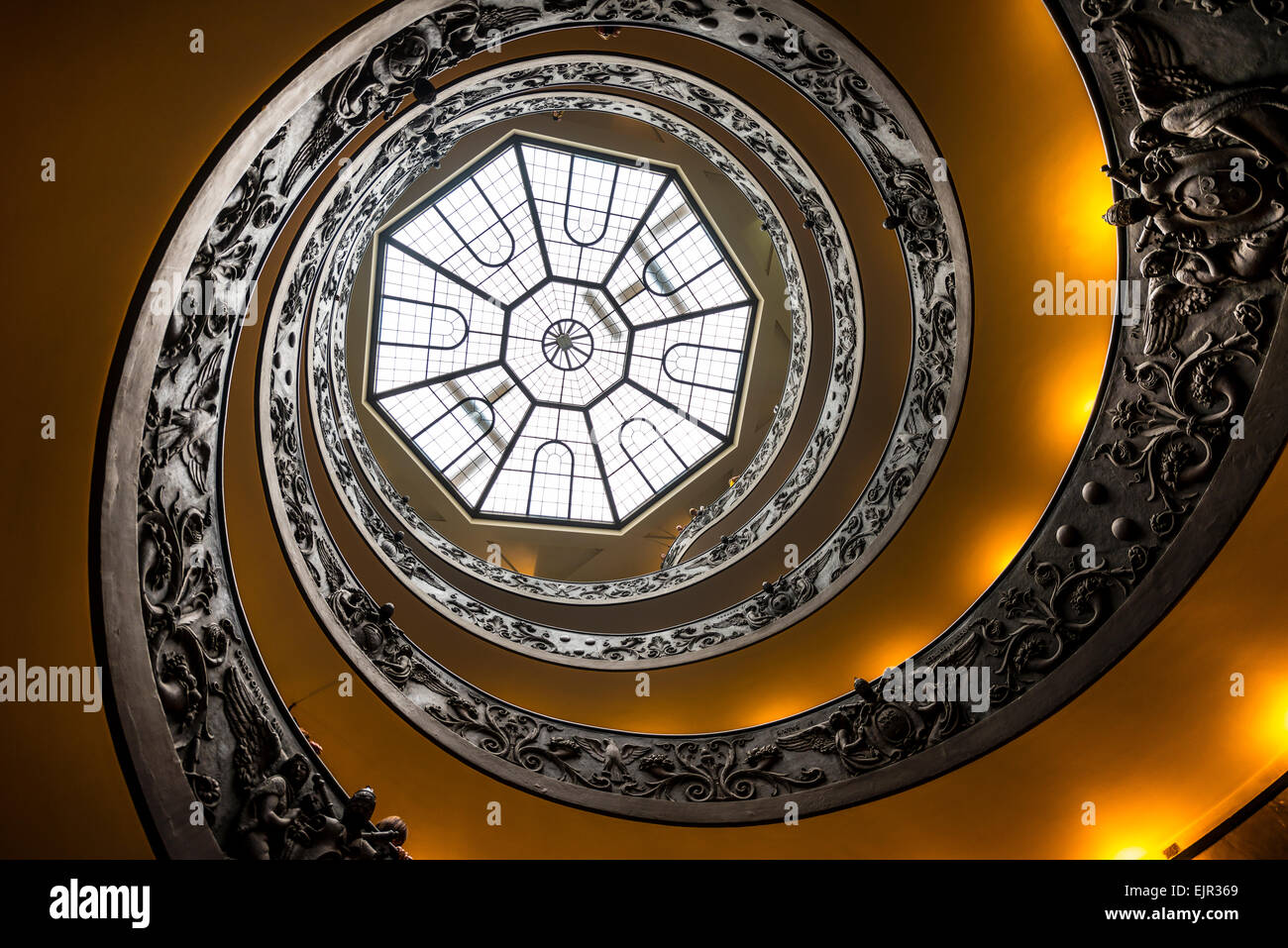 A double-spiral staircase by Giuseppe Momo in 1932, the Vatican Museums, Vatican, Rome, Lazio, Italy Stock Photo