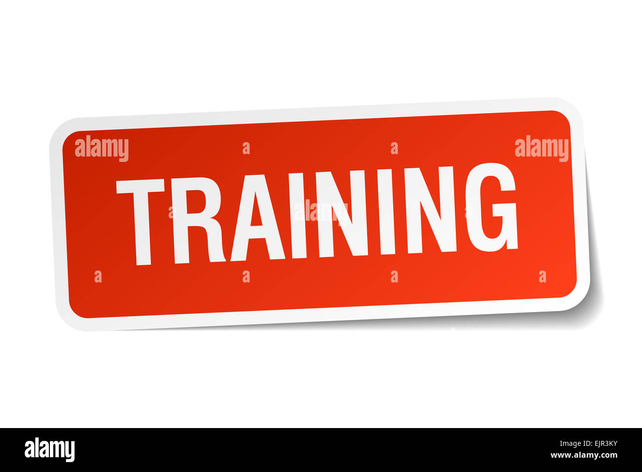 training red square sticker isolated on white Stock Photo - Alamy