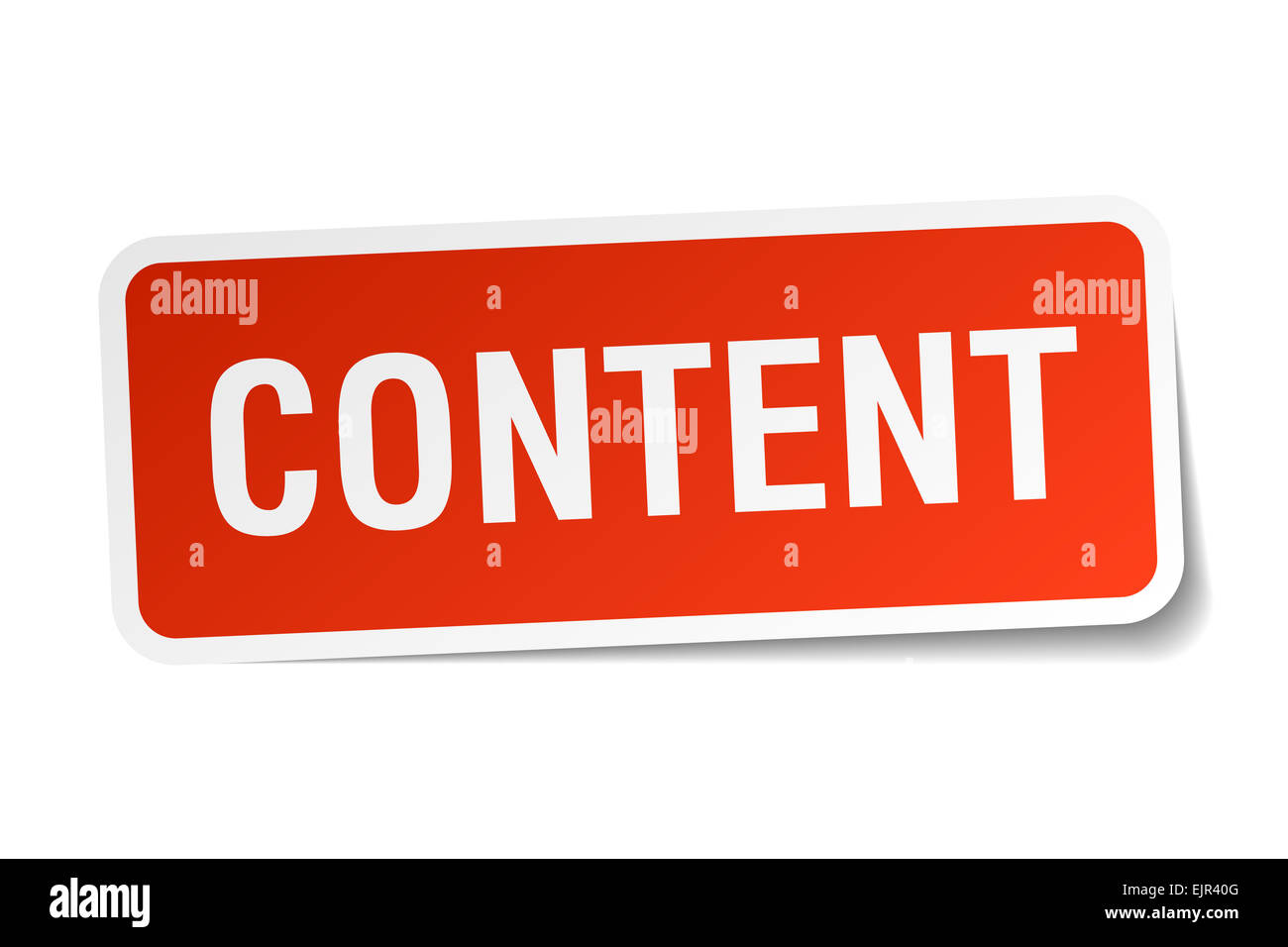 content red square sticker isolated on white Stock Photo - Alamy