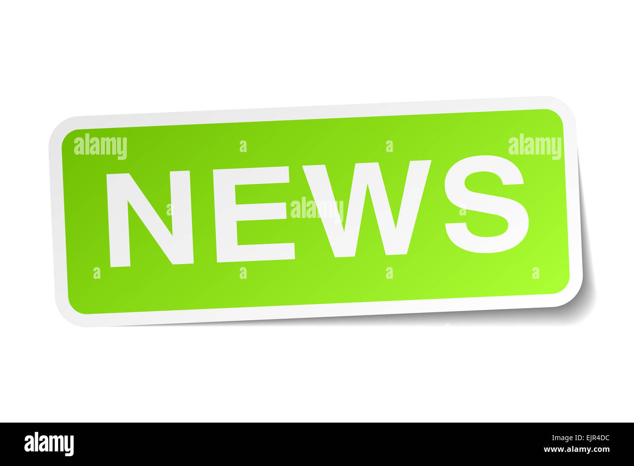 news green square sticker on white background Stock Photo - Alamy
