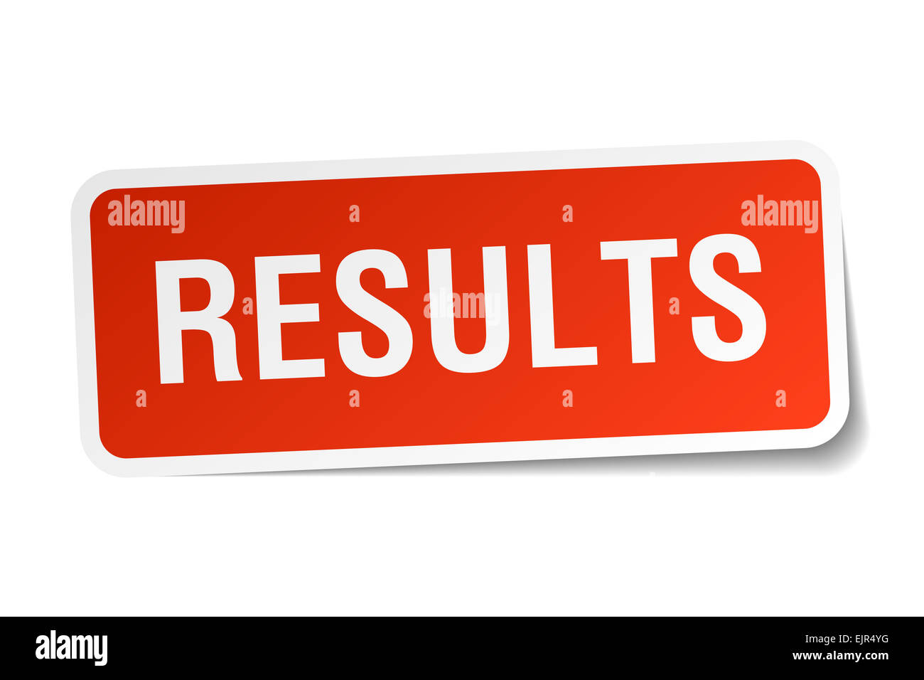 results red square sticker isolated on white Stock Photo - Alamy