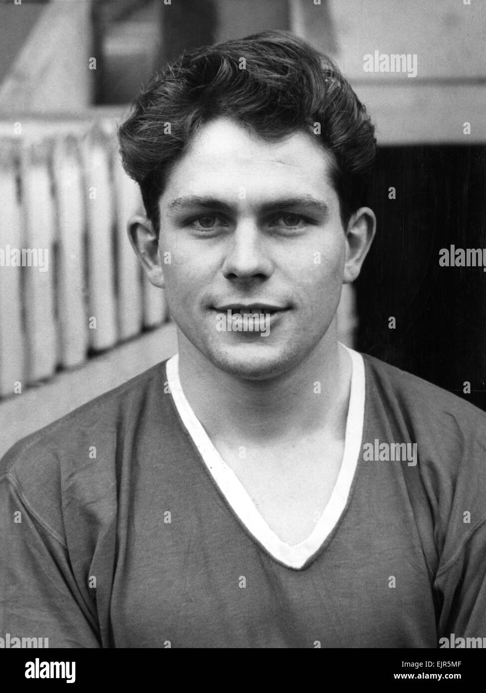 Manchester United footballer Wilf McGuiness. 10th March 1957. Stock Photo