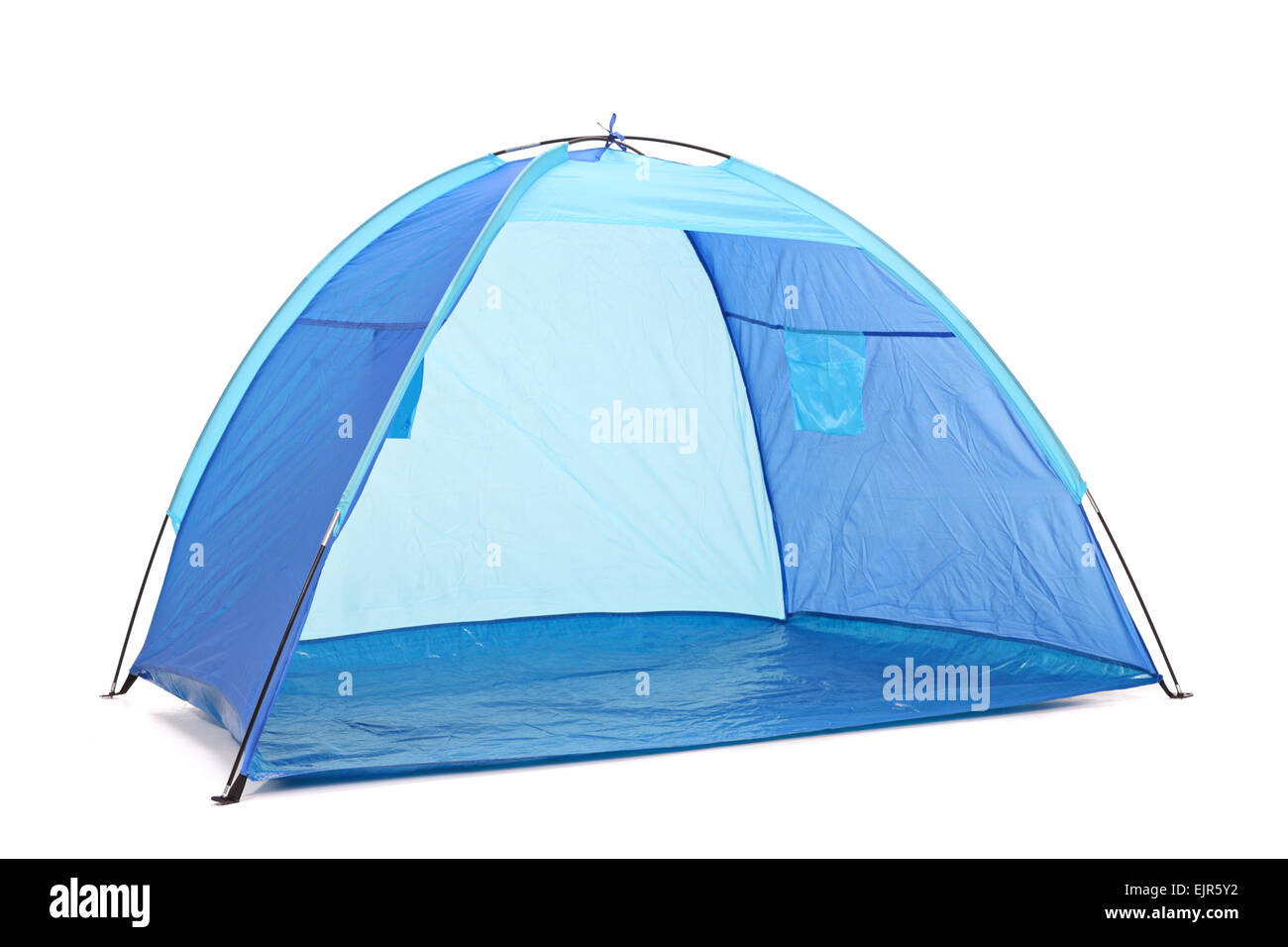 Studio shot of a blue tent isolated on white background Stock Photo