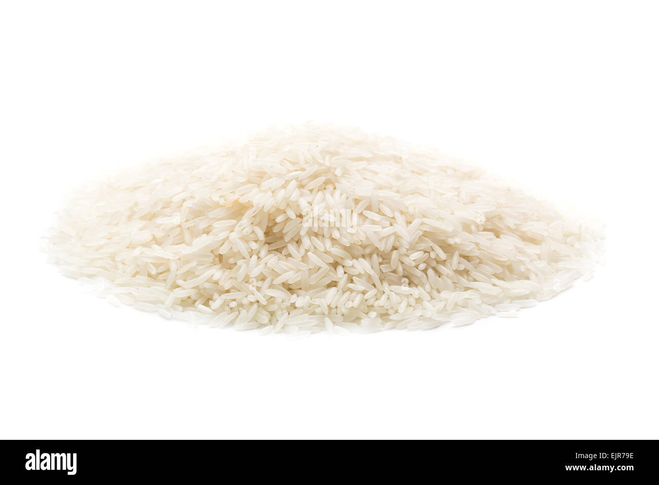 rice on a pile isolated on white background Stock Photo