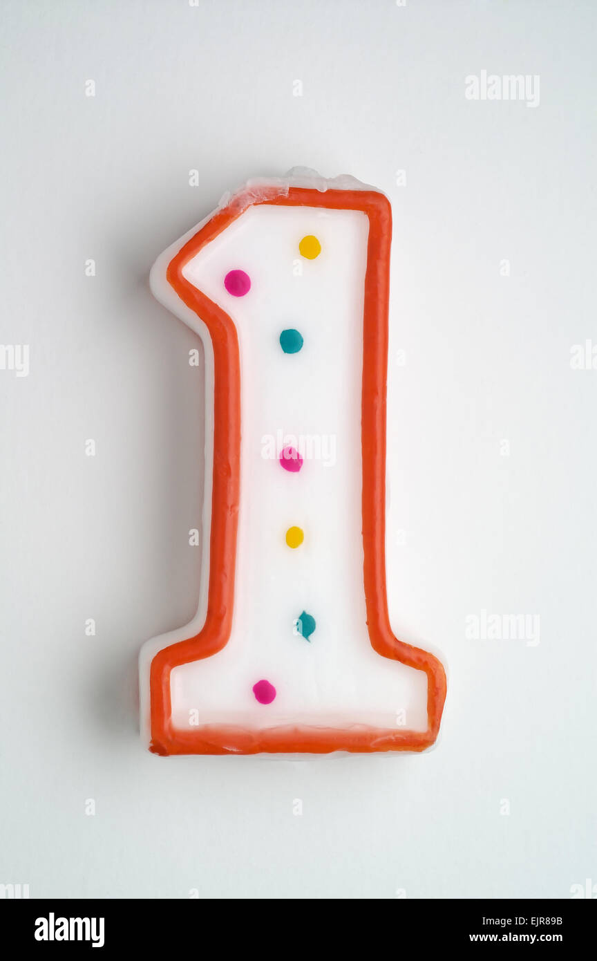 Number one cake candle Stock Photo