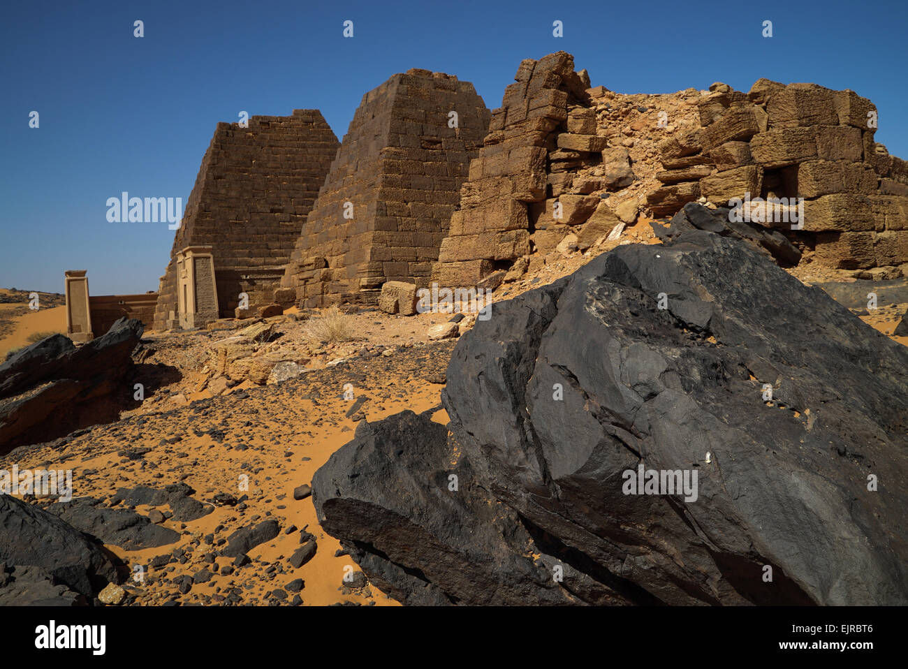 The Nubian Meroe Pyramids of Sudan Stock Photo