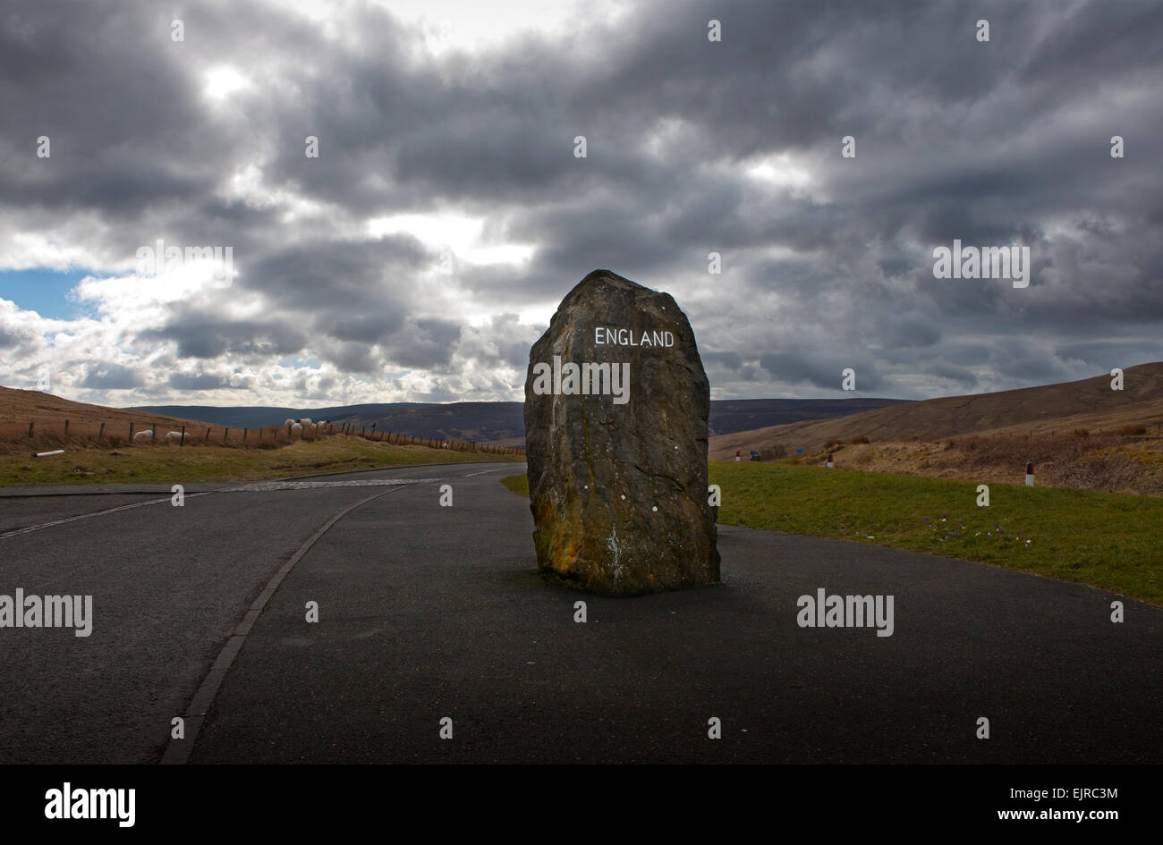 Scotland and England Border at Carter Bar a pass located at the top of ...