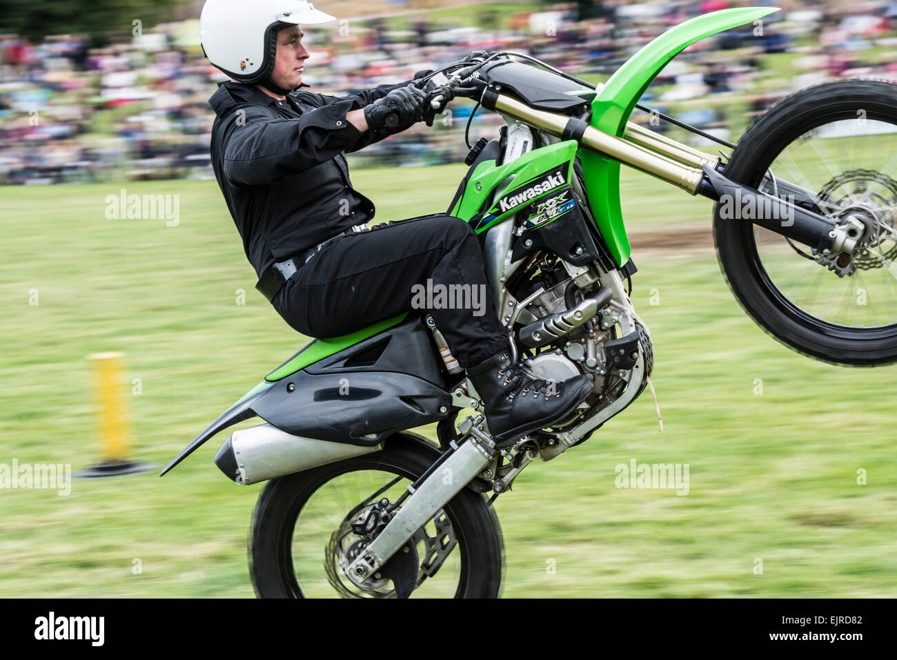 motorcycle on one wheel