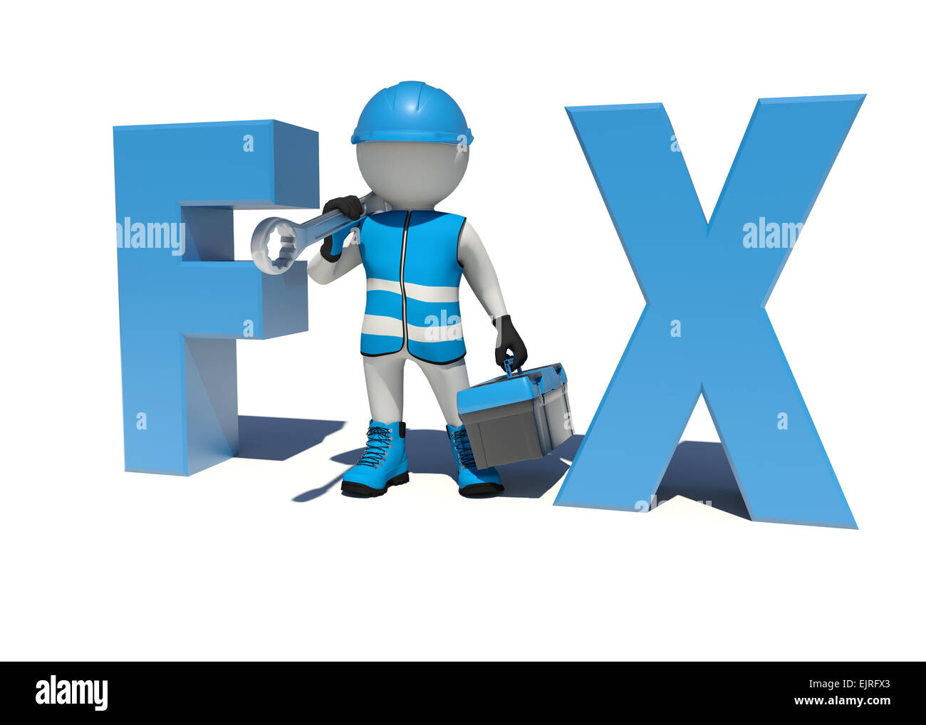 3d man wrench tool box hi-res stock photography and images - Alamy