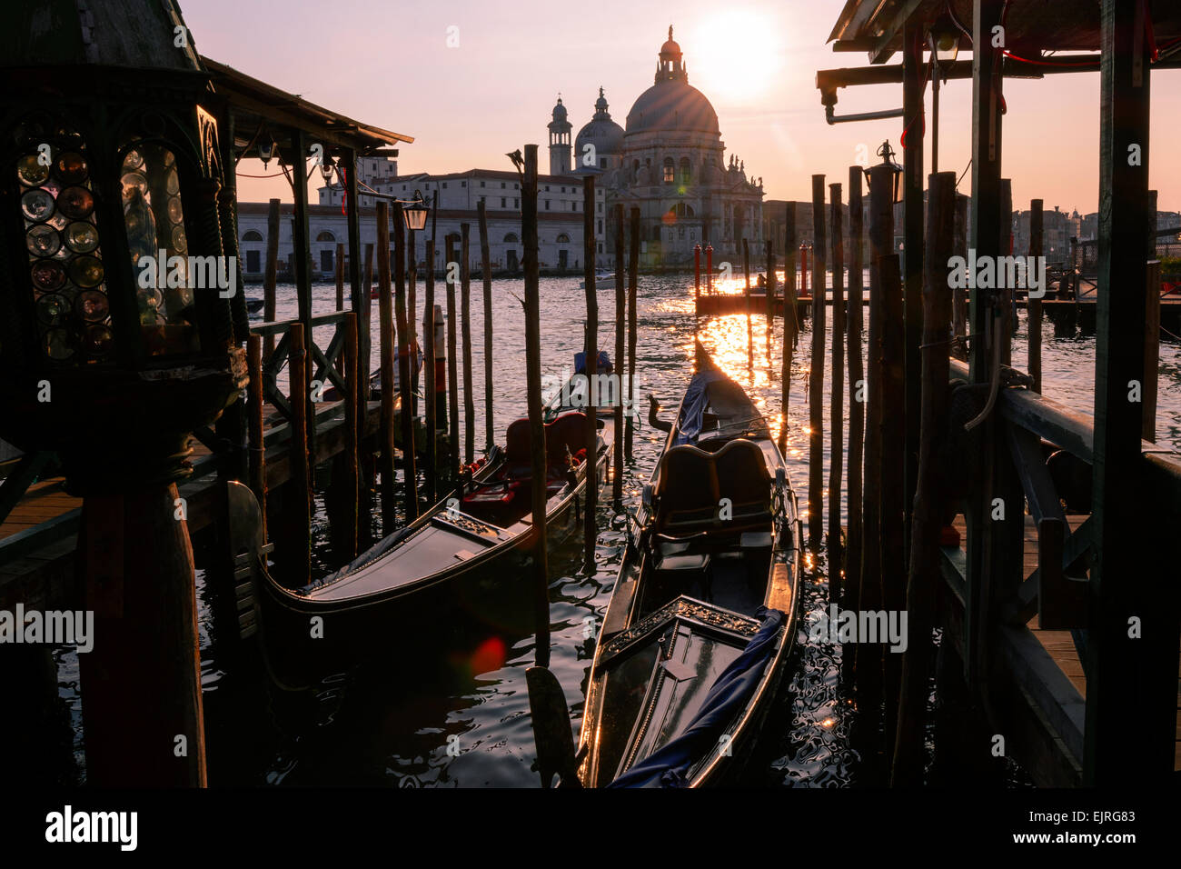 The grand canal at sunset, Venice, Italy Stock Photo - Alamy