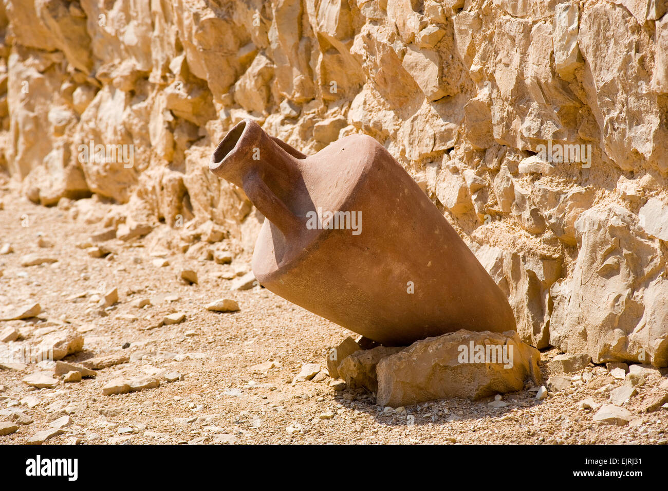 Lot in one of the storerooms in Masada in Israel Stock Photo