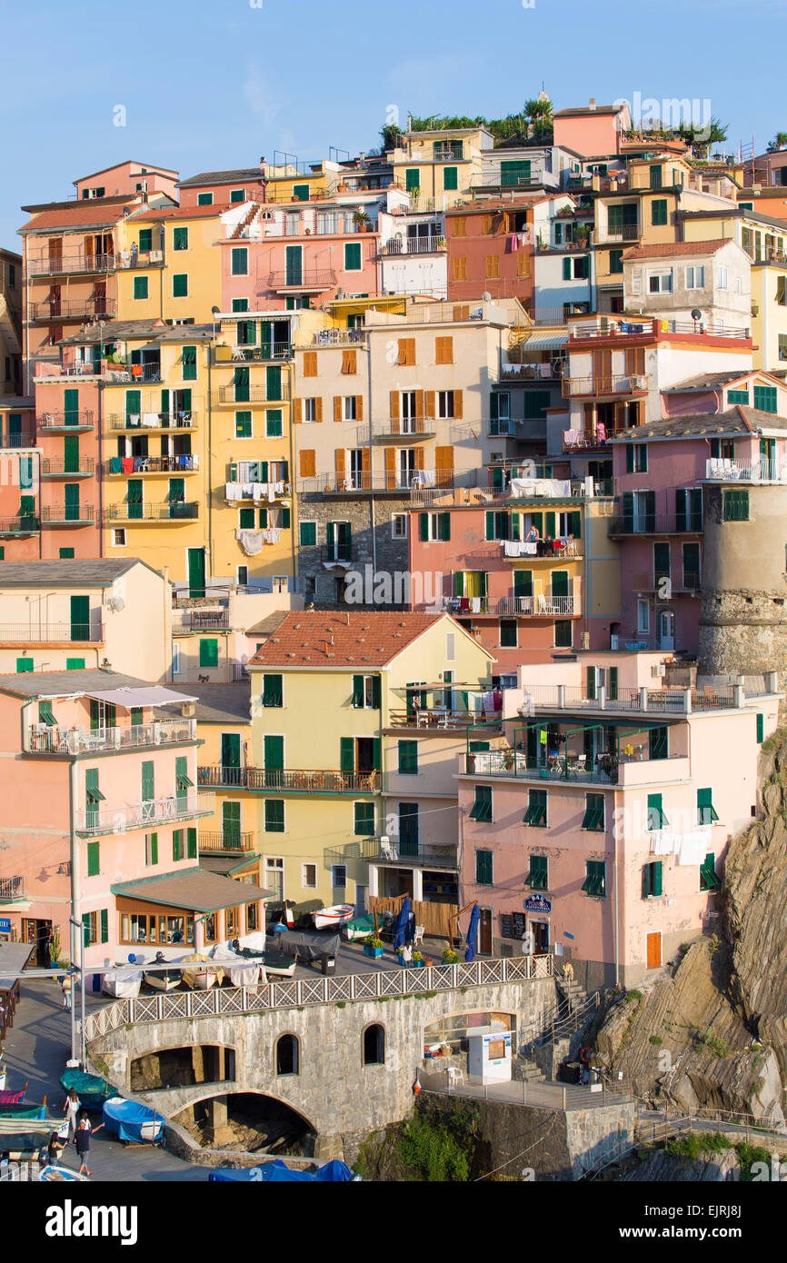 Colourful houses, Manarola, Cinque Terre, Liguria, Italy Stock Photo