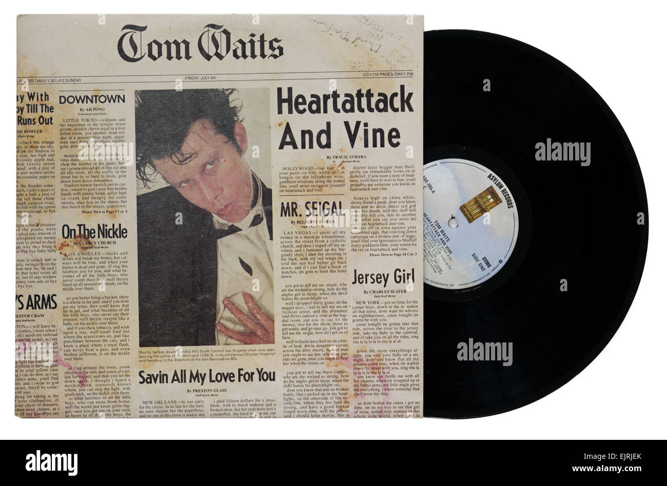 Tom Waits Heart Attack and Vine album Stock Photo