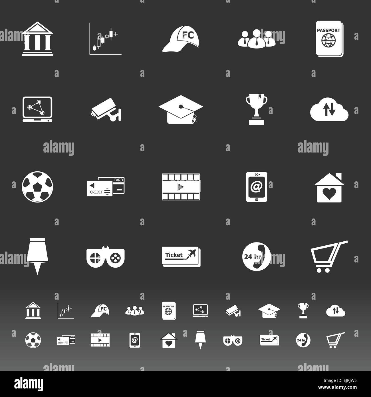 General online icons on gray background, stock vector Stock Vector ...