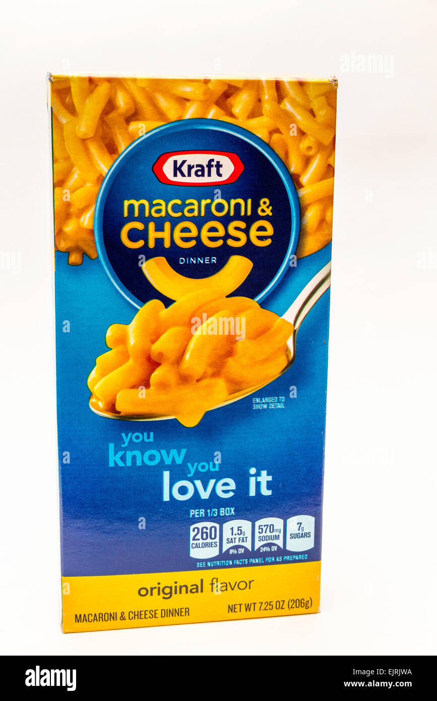 Kraft Macaroni and Cheese box sign logo Stock Photo