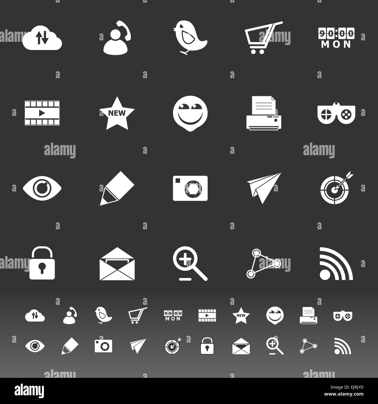 Internet useful icons on gray background, stock vector Stock Vector