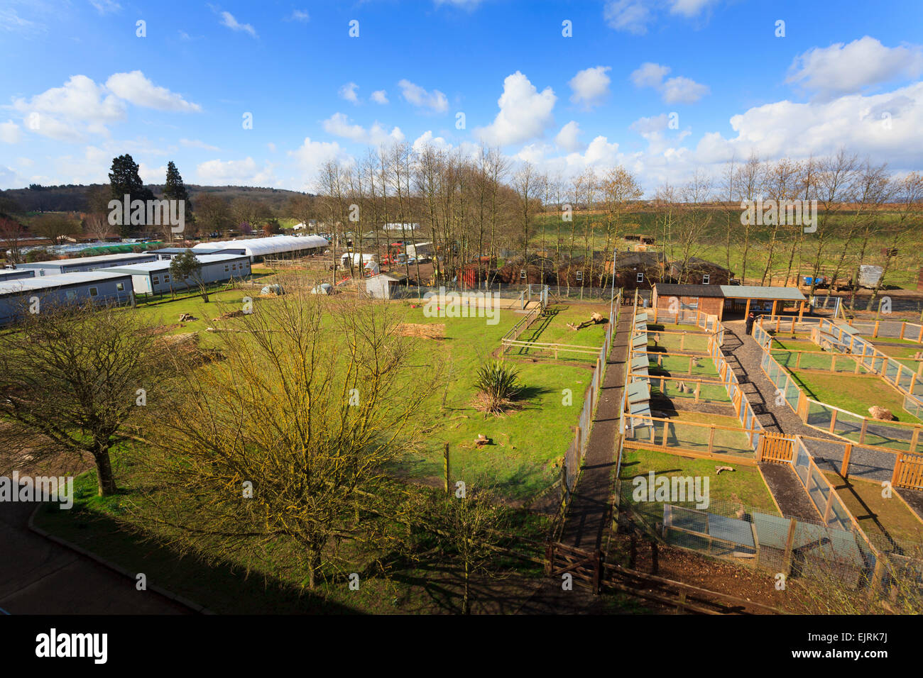 Animal enclosures at Berkshire College of Agriculture Stock Photo