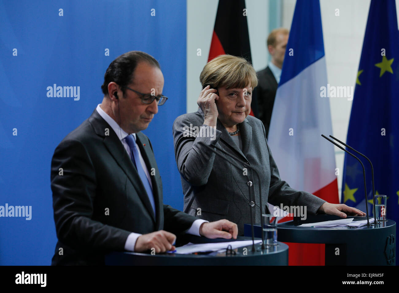 Berlin, Germany. 31st Mar, 2015. Family photo of the German and French ...