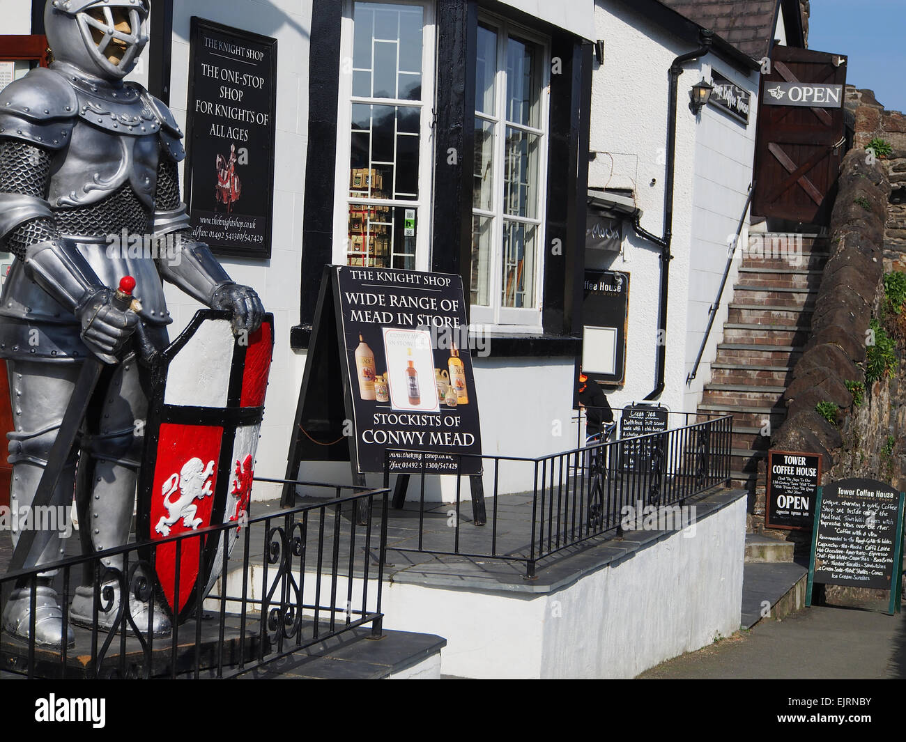 The Knight Shop in Conwy, North Wales, selling swords, armour, coats of