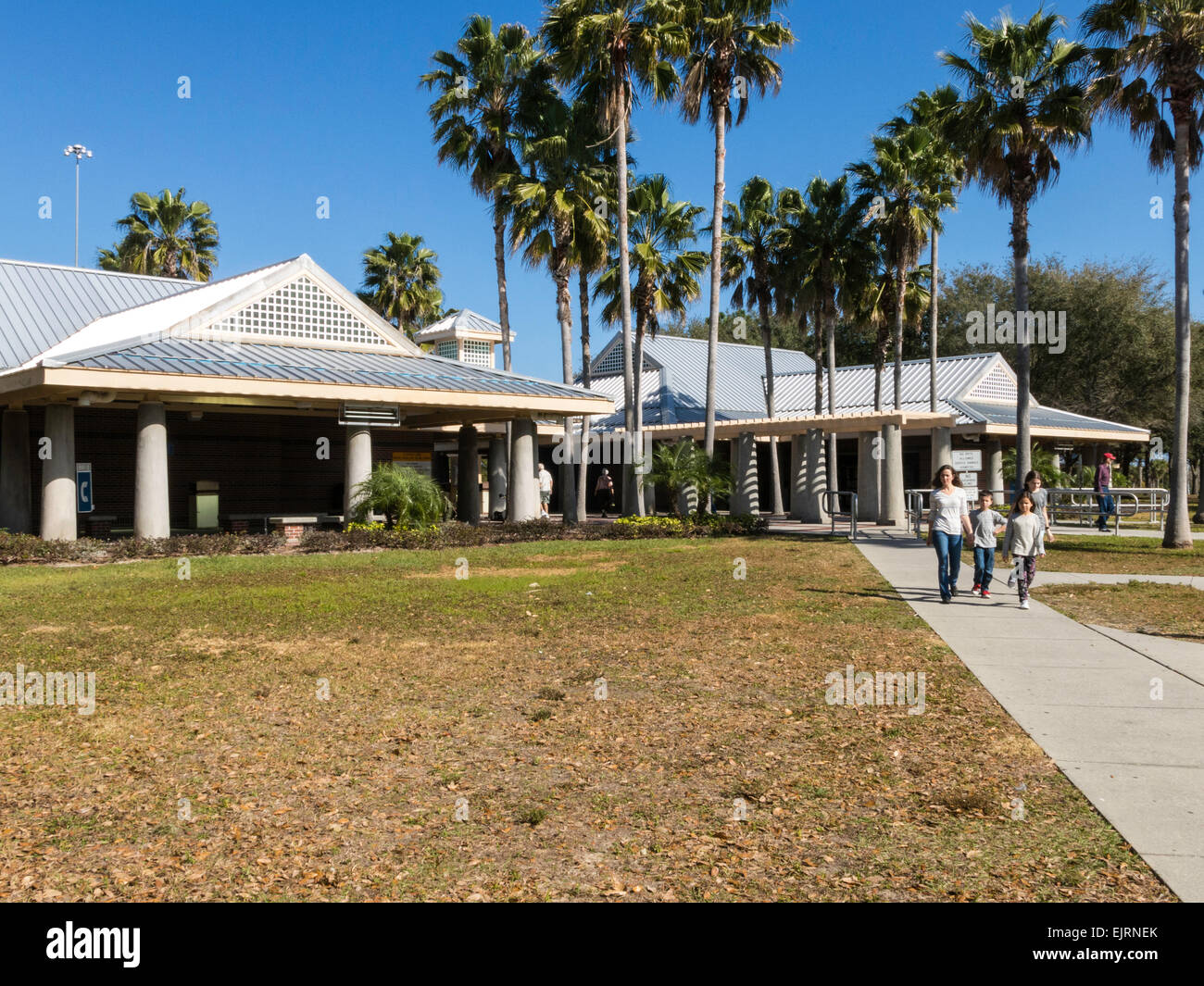 Travelers at Interstate Rest Stop, Florida, USA Stock Photo Alamy