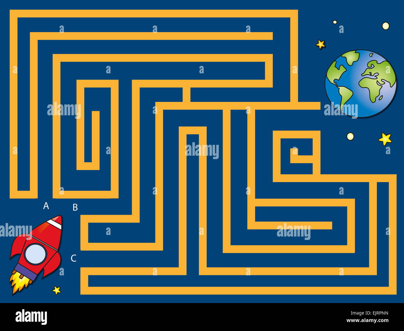 Easy maze for small children Stock Photo Alamy