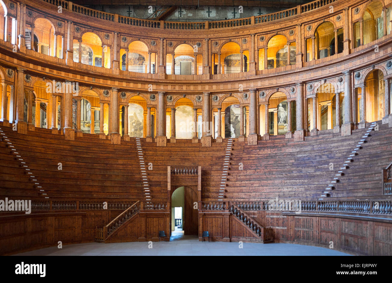 Parma, Pilotta Palace, the wooden Farnese Theatre made by Giovanni Battista  Aleotti Stock Photo - Alamy