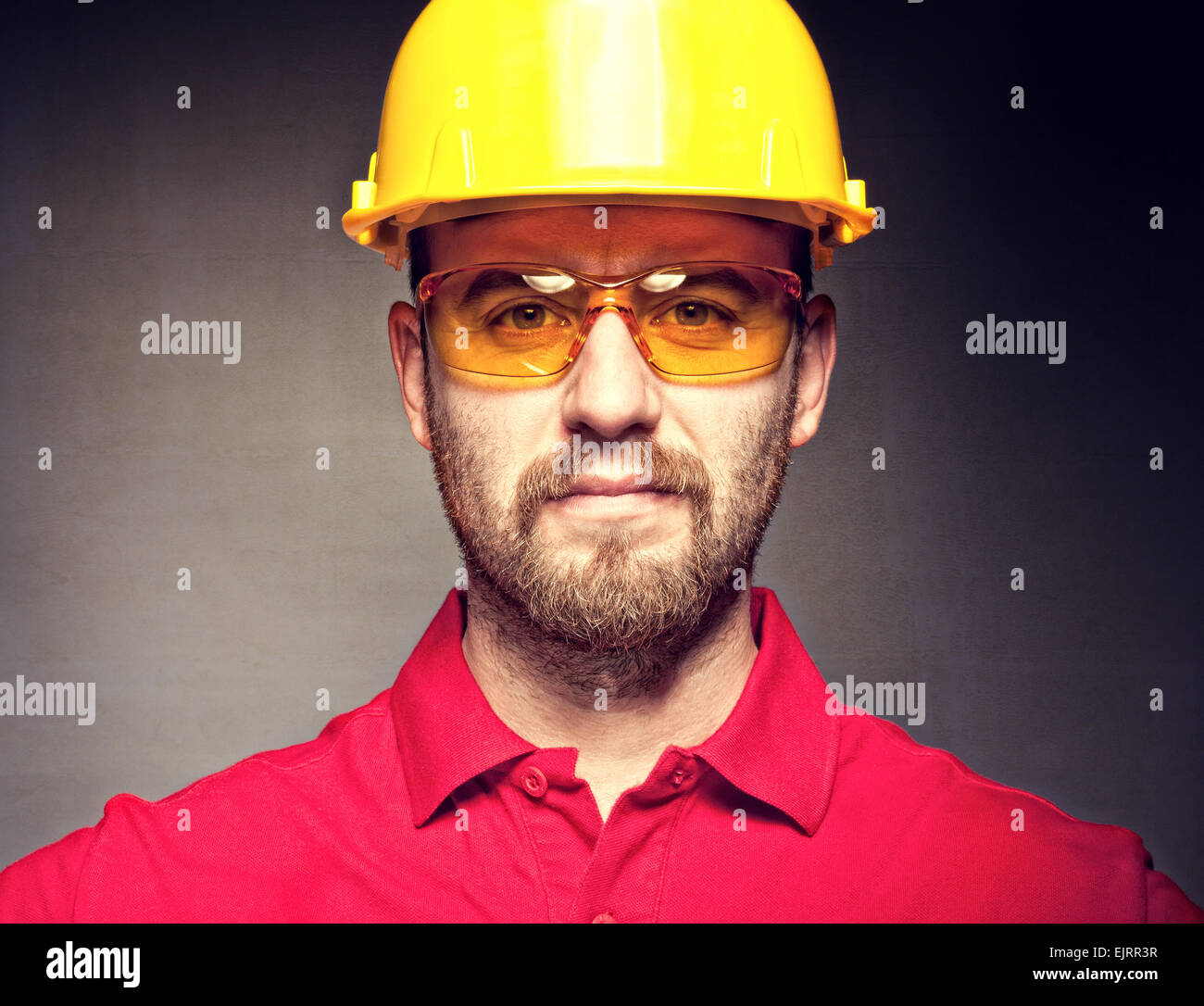Portrait Of Construction Worker With Protection Stock Photo Alamy