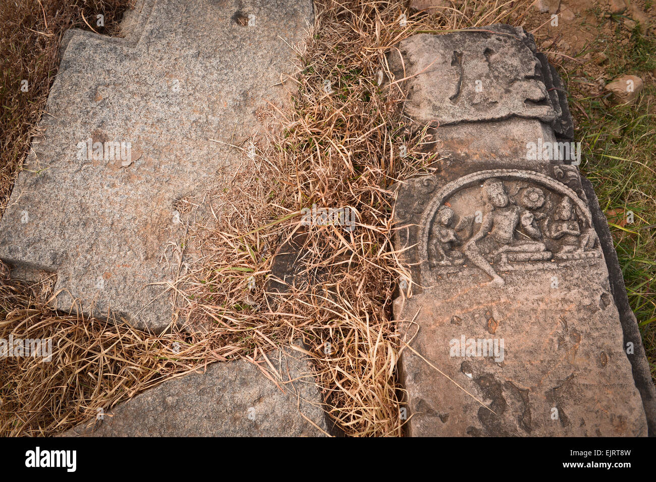 Ruins of the Buddhist university of Nalanda Stock Photo