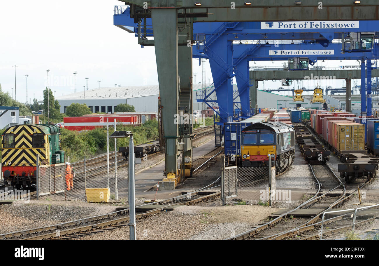 Rail container terminal UK Stock Photo