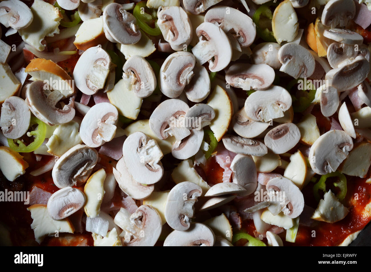 Pizza with mushrooms Stock Photo - Alamy