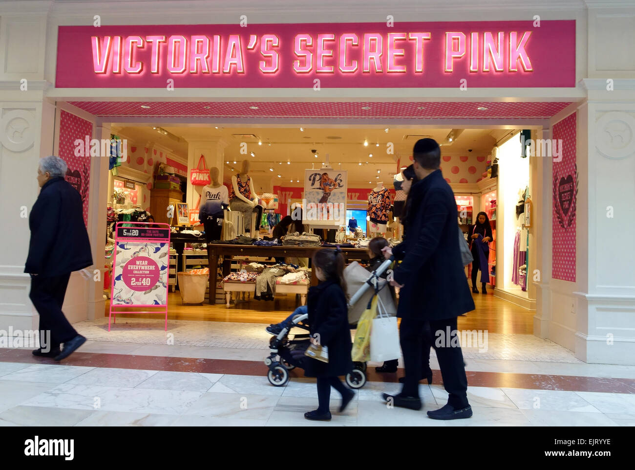 Victoria's Secret Pink casual wear and accessories store, London Stock Photo