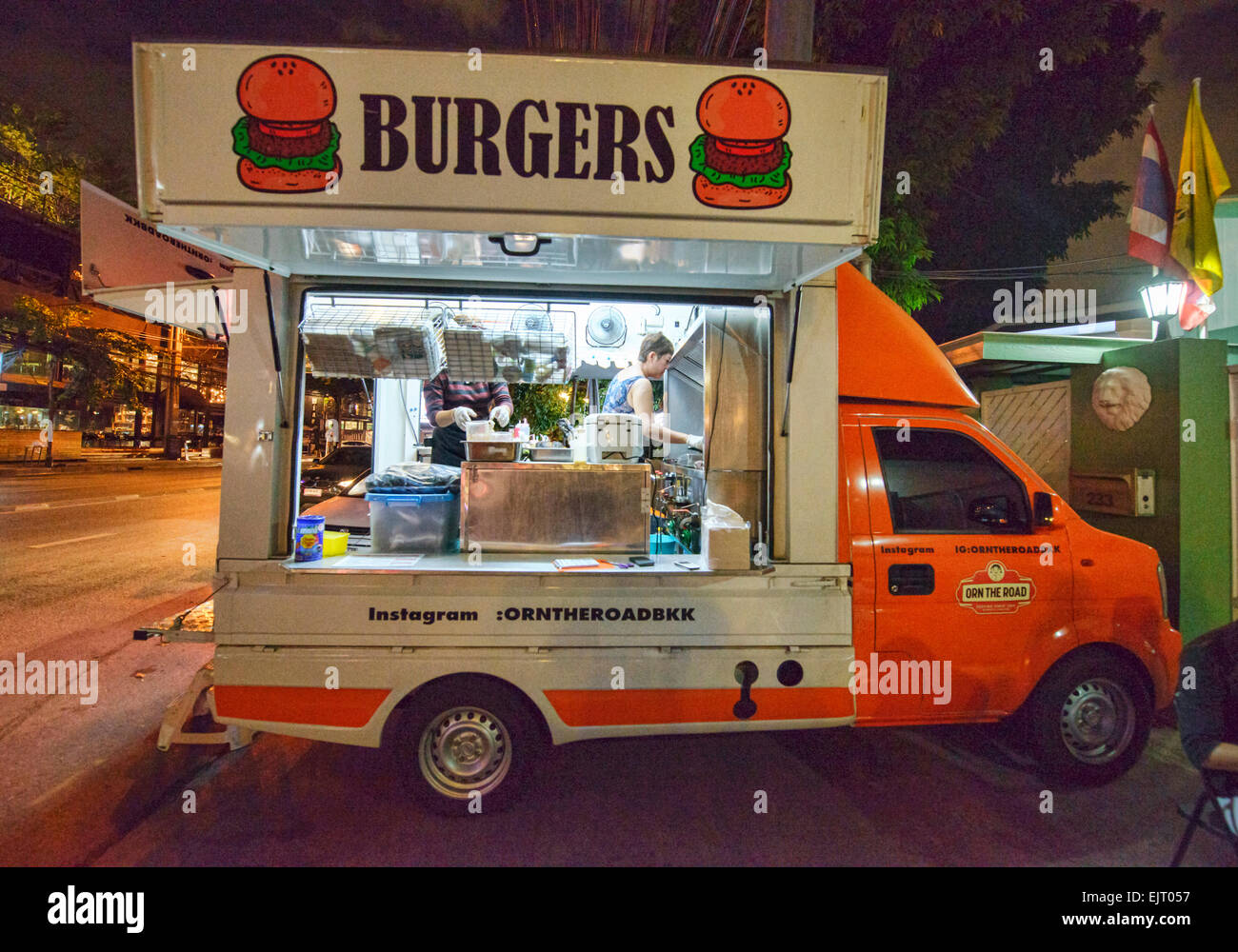 Hamburger food truck, Bangkok, Thailand Stock Photo