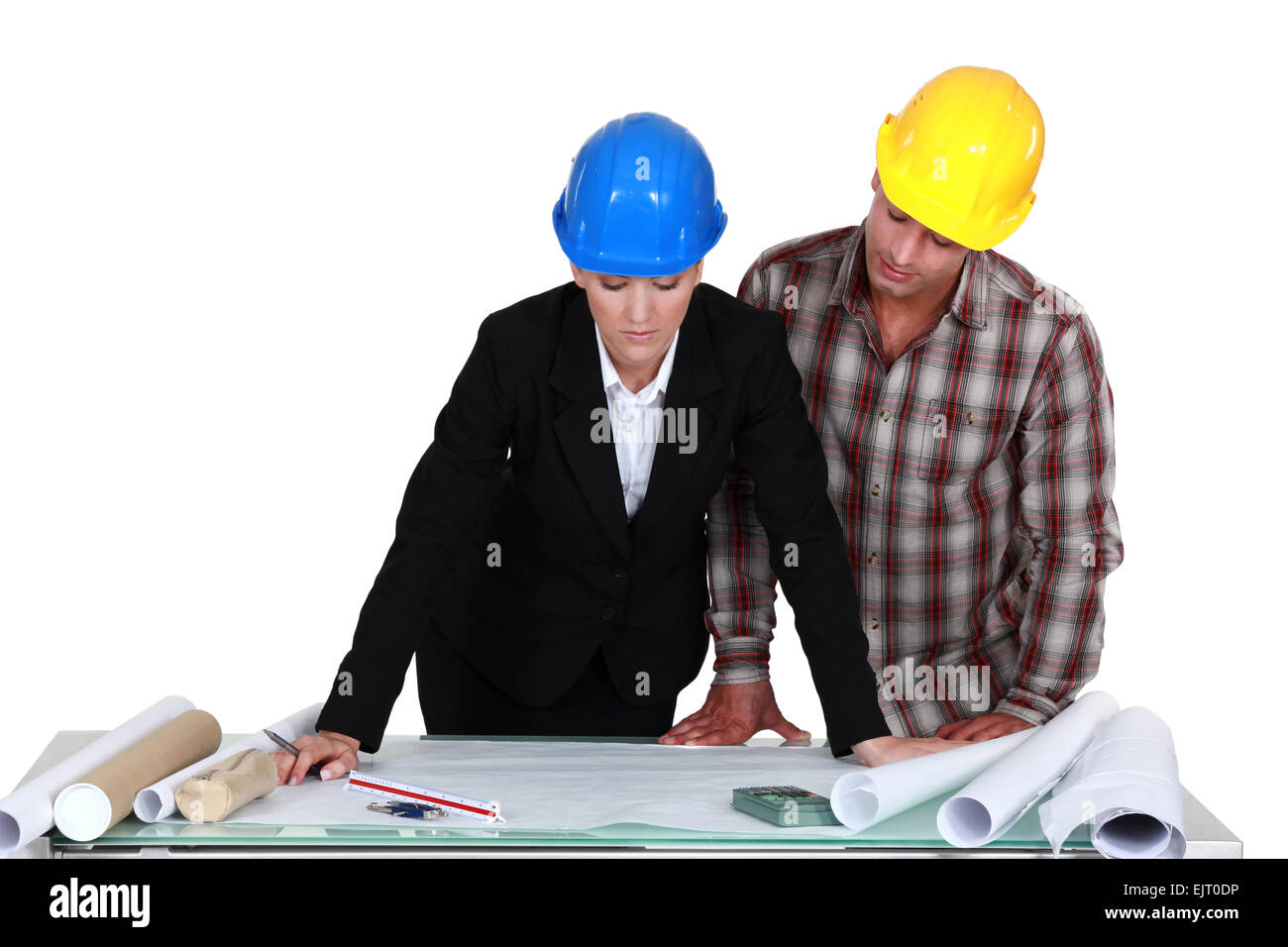 a female architect and her assistant Stock Photo Alamy