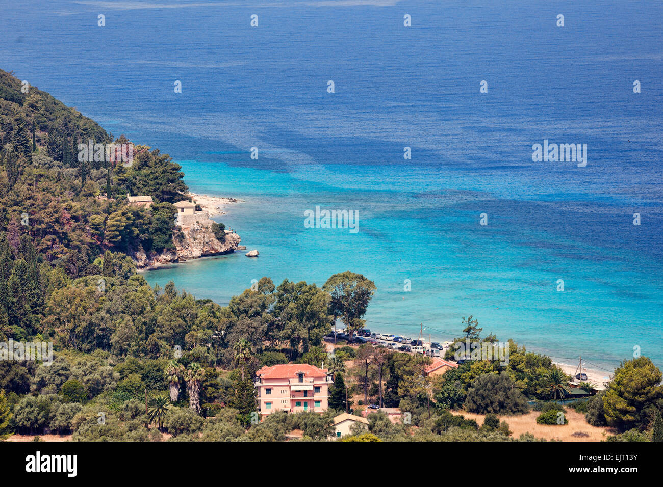 Agios Giannis village in Lefkada, Greece Stock Photo