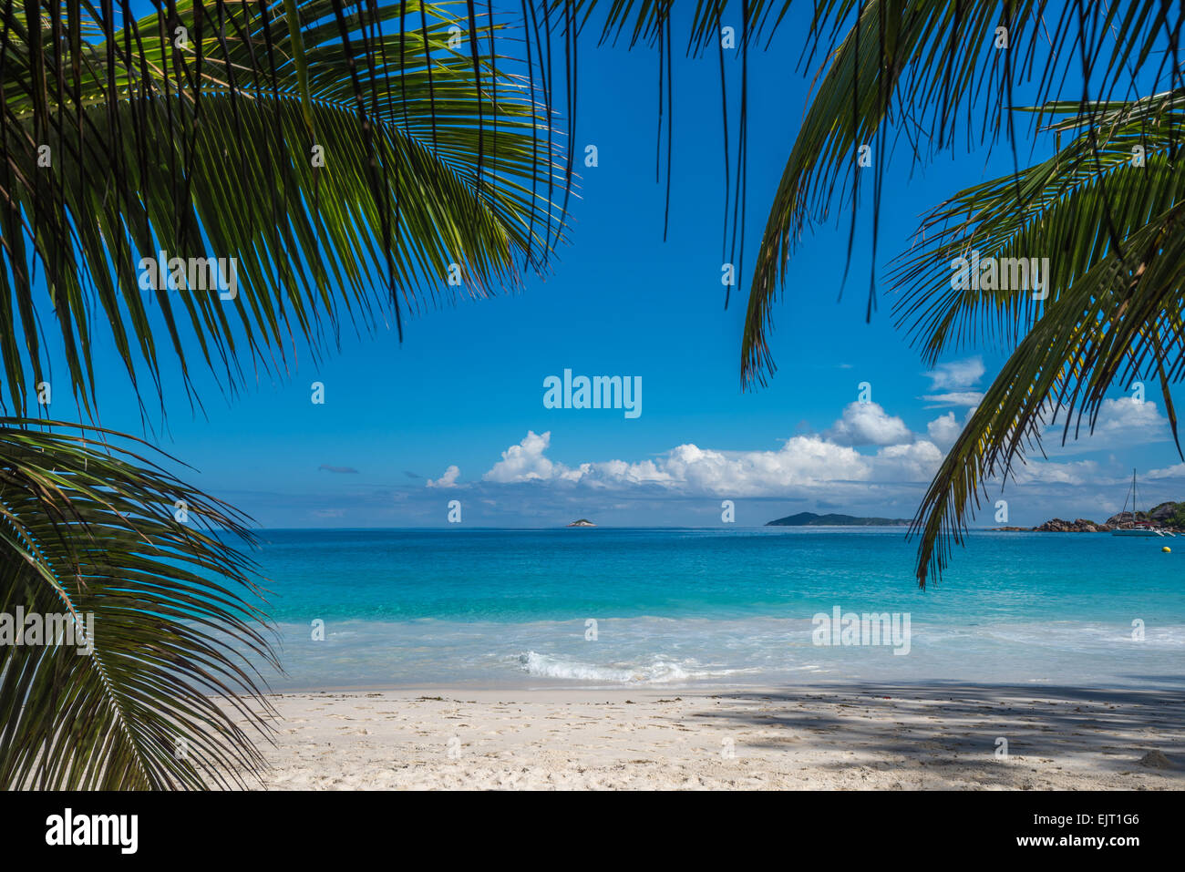 Tropical Island Beach Anse Lazio Praslin Seychelles Stock Photo Alamy