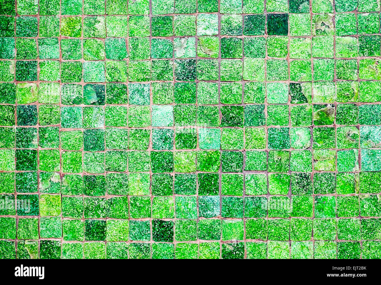 A background from green quadratic mosaic tiles Stock Photo - Alamy