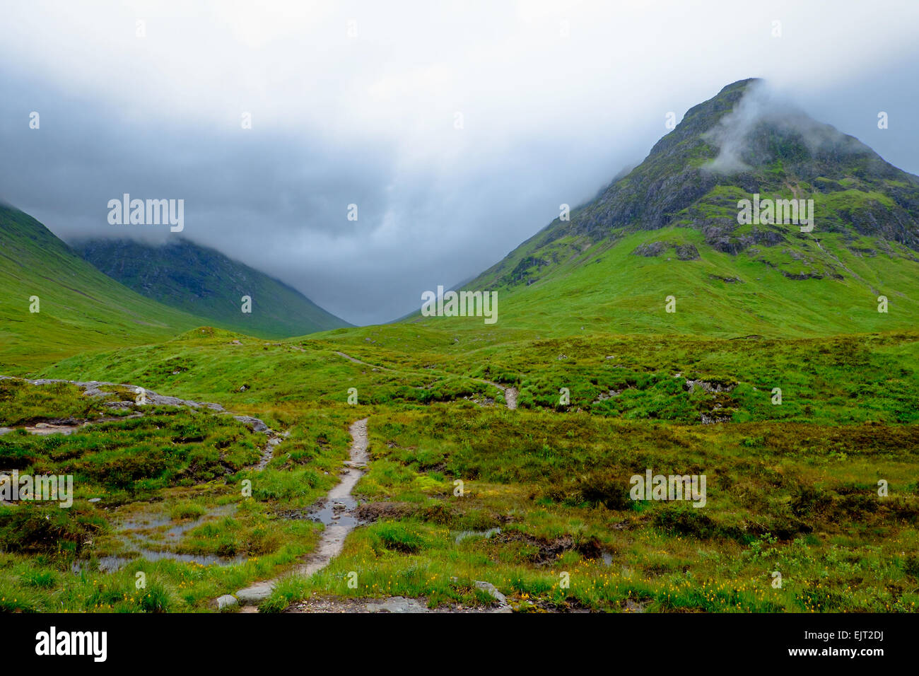 Bad weather at Glen Coe in the scottish highlands Stock Photo Alamy