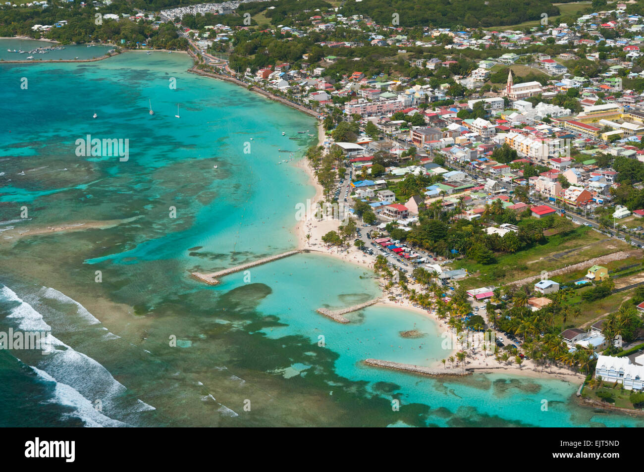 France. Guadeloupe, Saint Anne town (aerial view) // Guadeloupe, ville