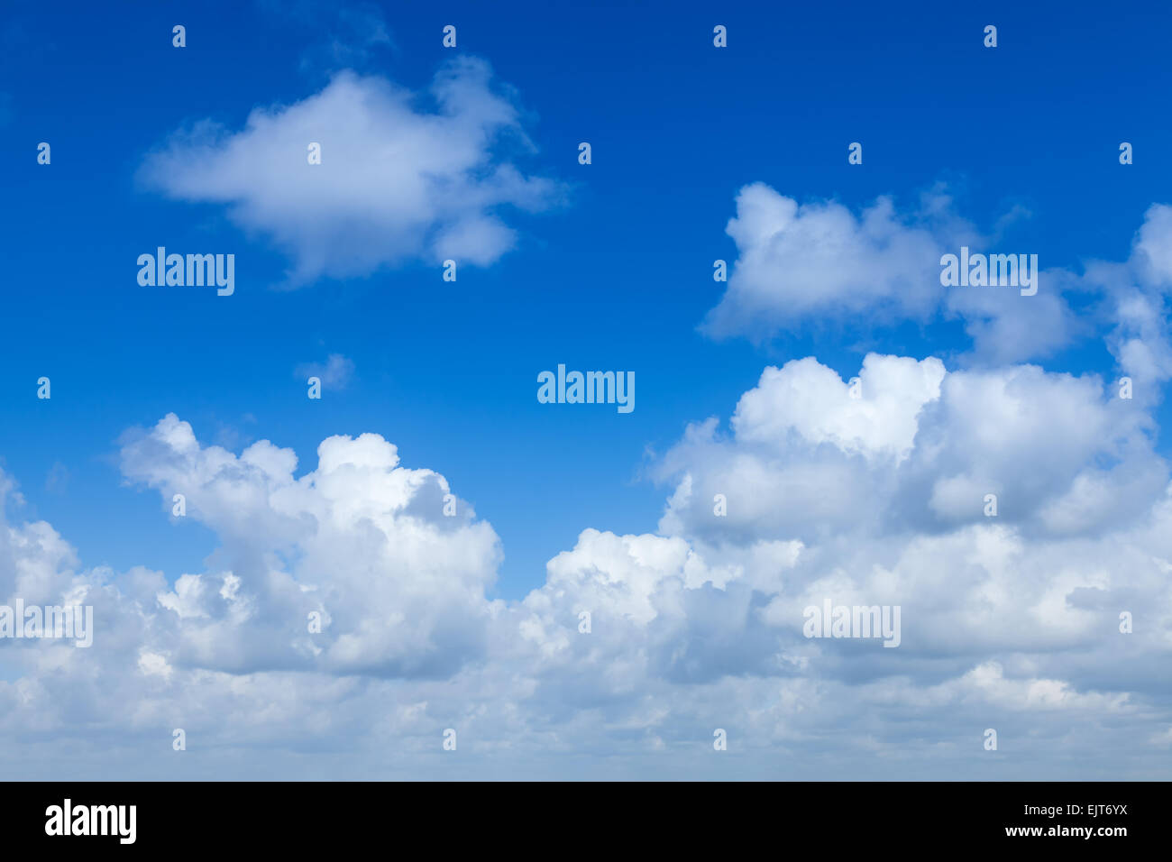 Bright blue sky with white clouds Stock Photo