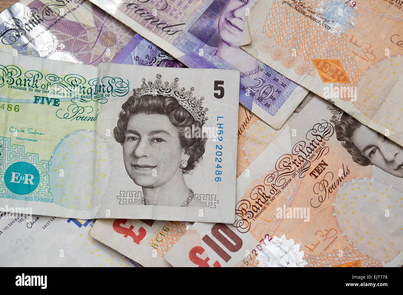 UK Currency notes Stock Photo