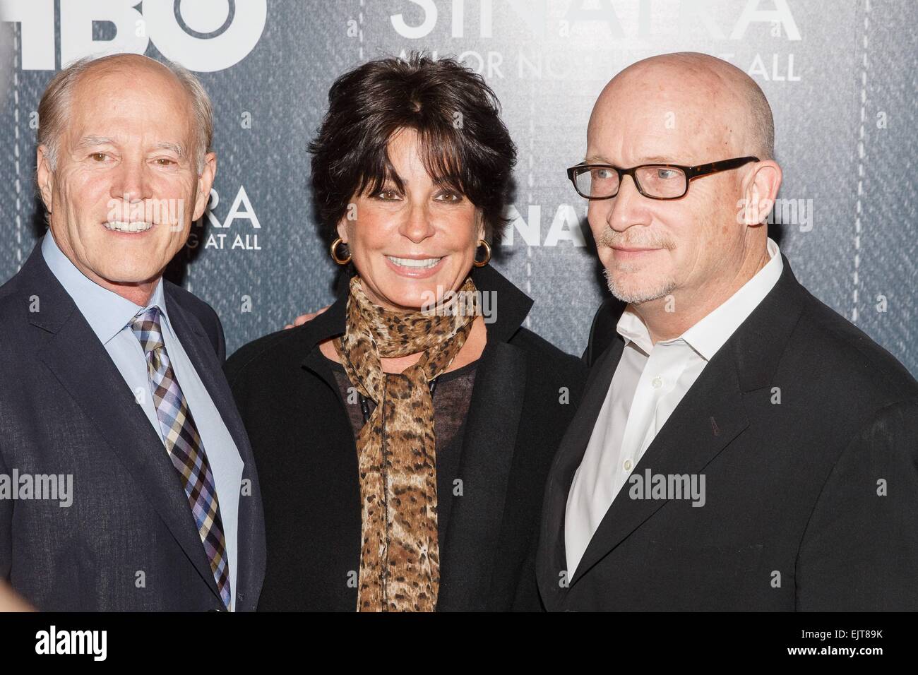 New York, NY, USA. 31st Mar, 2015. Frank Marshall, Tina Sinatra, Alex Gibney at arrivals for SINATRA: ALL OR NOTHING AT ALL Premiere, Time Warner Center, New York, NY March 31, 2015. Credit:  Jason Smith/Everett Collection/Alamy Live News Stock Photo
