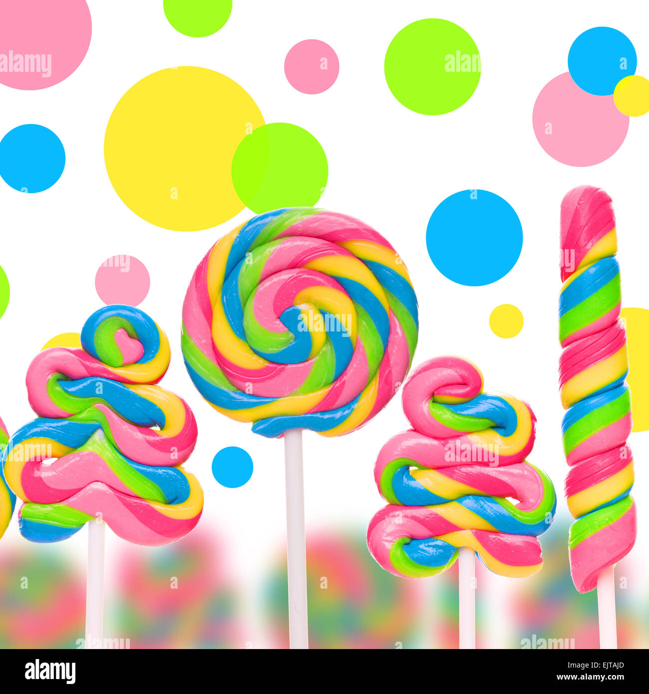 Fantasy sweet candy land with lollies Stock Photo