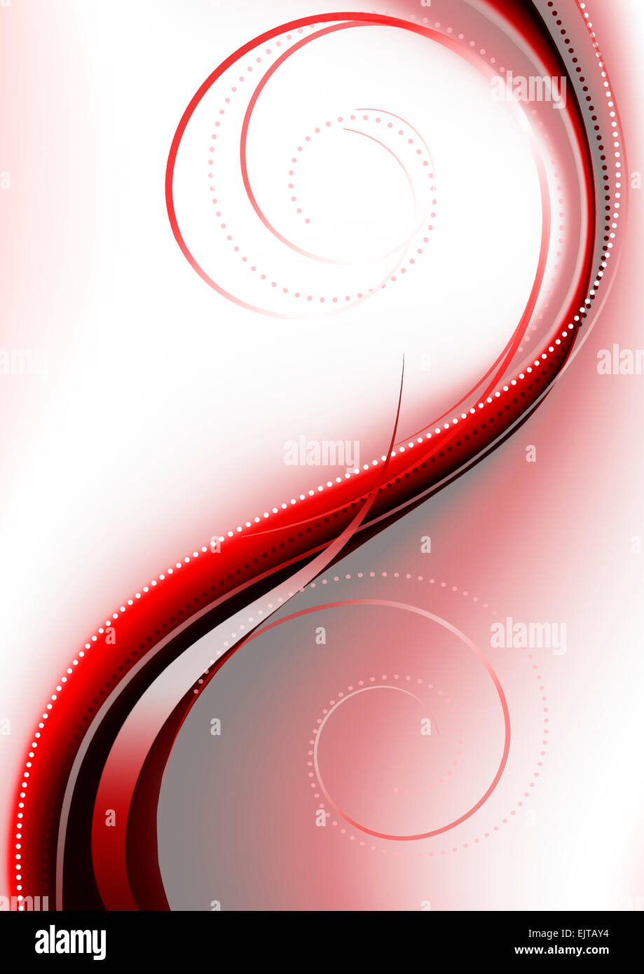 Bright red curve covered curlicues,beads and curved lines on a pink  background Stock Photo - Alamy