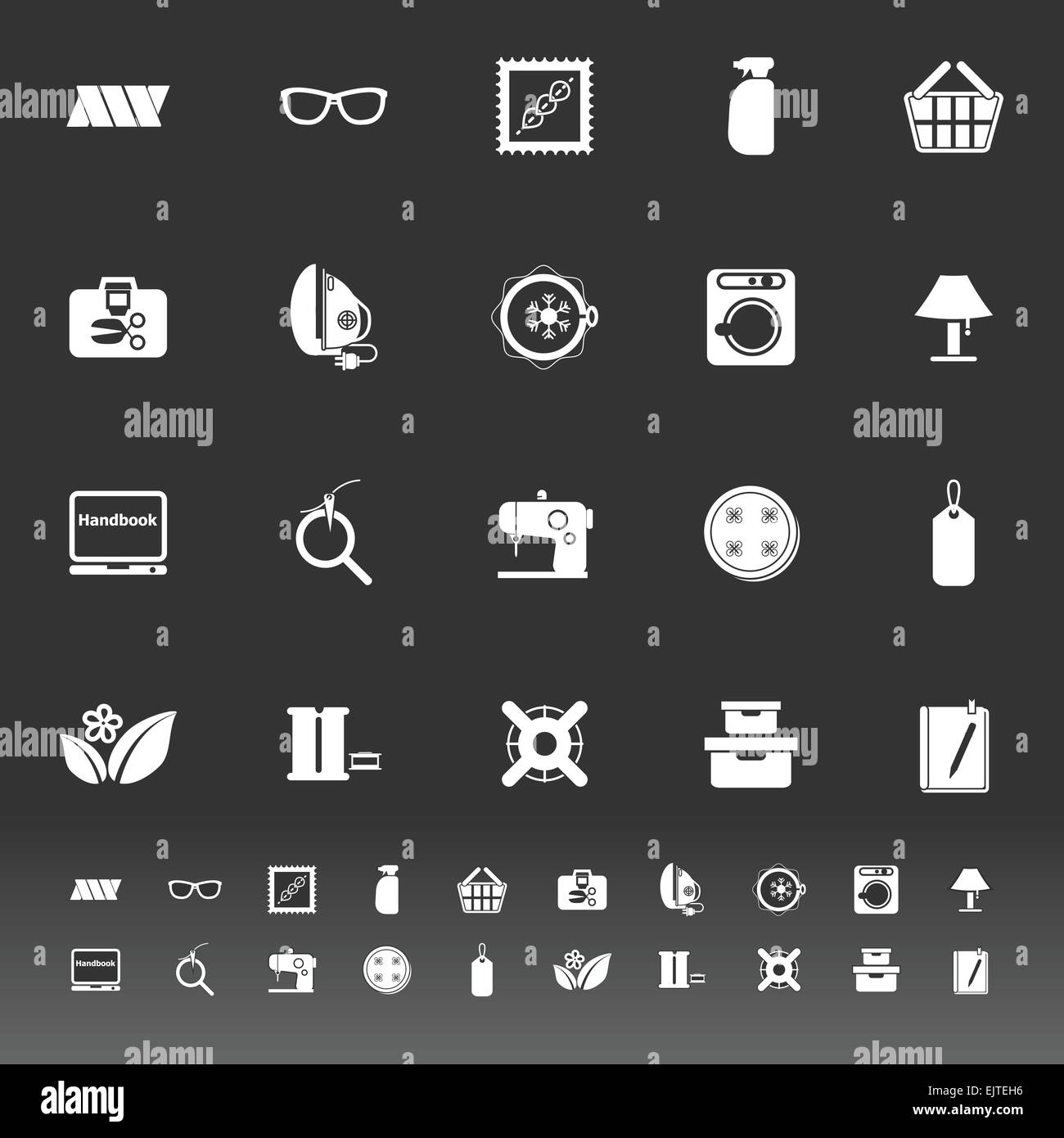 Sewing cloth related icons on gray background, stock vector Stock ...