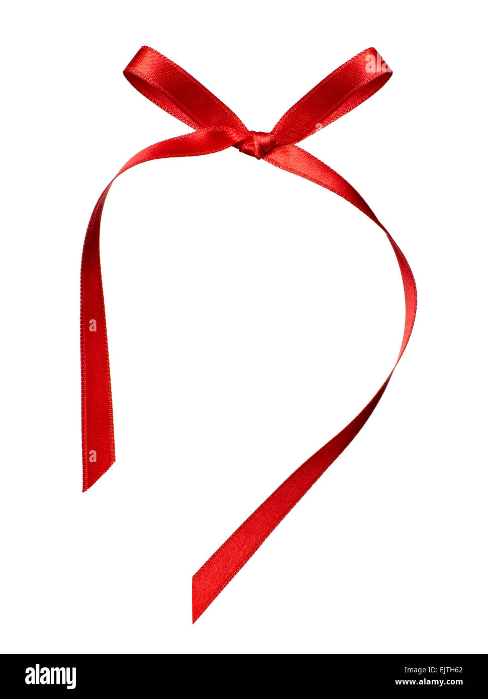 Red Thin Ribbon Bow, Isolated On White Stock Photo, Picture and Royalty  Free Image. Image 31240819.